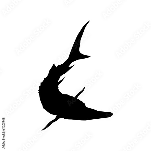 Beluga Sturgeon or Huso Fish Silhouette, Fish Which Produce Premium and Expensive Caviar, For Logo Type, Art Illustration, Pictogram, Apps, Website or Graphic Design Element. Vector Illustration © Berkah Visual