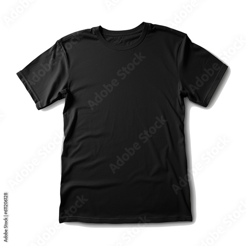Black t-shirt transparent png (Generative AI)