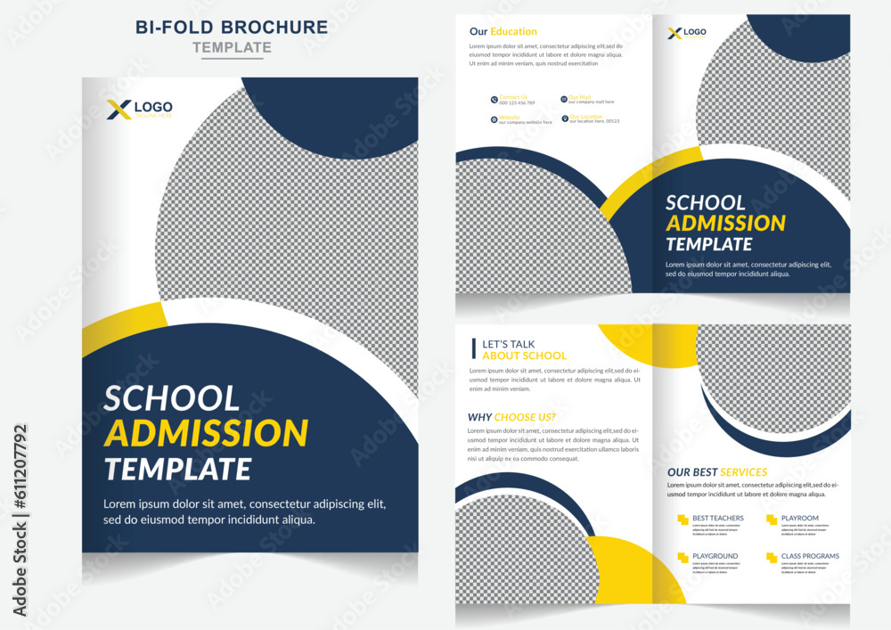 School education admission bifold brochure design or Creative marketing school admission brochure template School education admission bifold brochure design or Creative marketing school admission brochure template