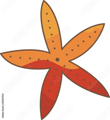 Cute starfish illustration for decoration on aquarium  marine life and summer holiday event concept.