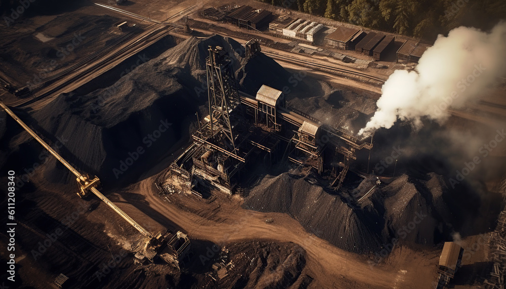 aerial view of coal mining site