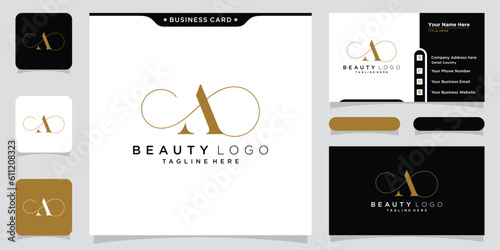 Initial letter A luxury Logo design Vector