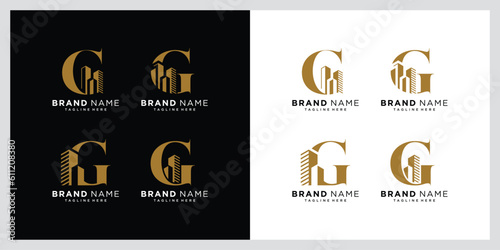 Initial G logo with real estate elements