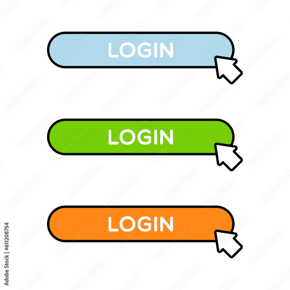 Set of Login Buttons Set of Login Buttons