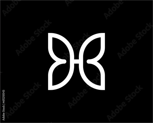 Butterfly with H letter vector logo
