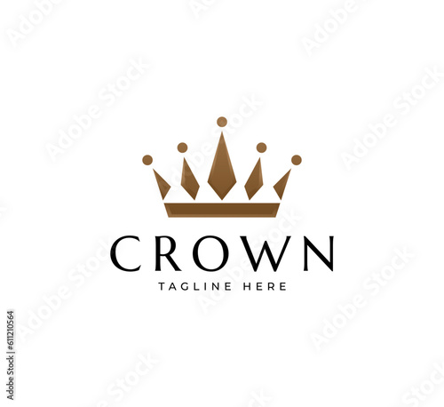 Graceful linear crown logo design template. Creative royal king queen symbol. Premium boutique, jewelry, wedding salon logotype design concept icon.