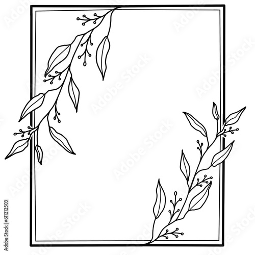 Frame with floral pattern for decorating various cards Different types of banners and panthers