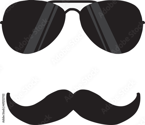illustration of glasses and mustache