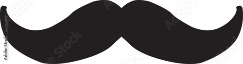 black mustache vector on white background