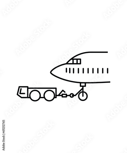airplane towing icon, vector best line icon.