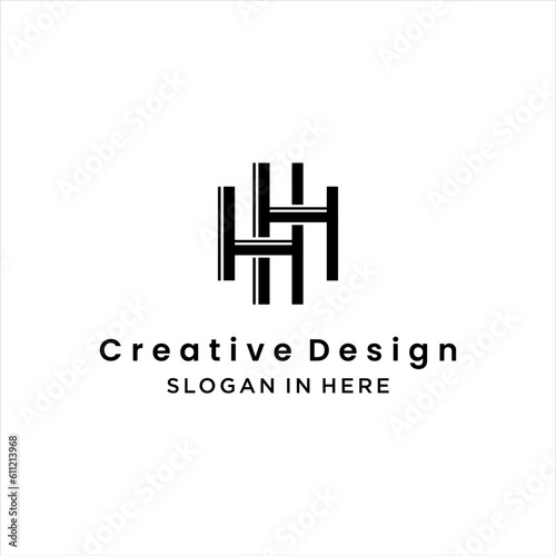 initial HH logo design simple vector template