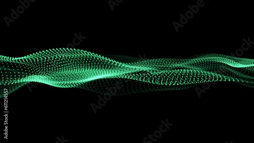 Green wavy 4K technology motion background