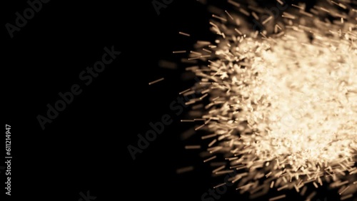 Glowing parks of fire golden background