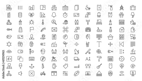 Set of thin line web icon set, simple outline icons collection, Pixel Perfect icons, Simple vector illustration