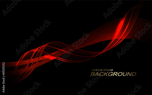 Isolated wave patterns in red tint on black design