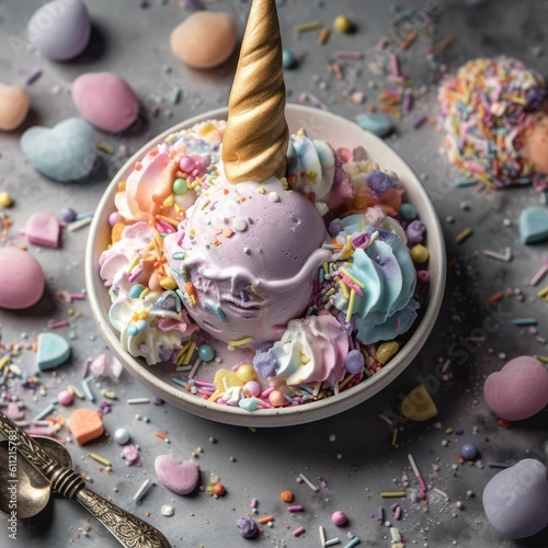 Whimsical Unicorn Ice Cream