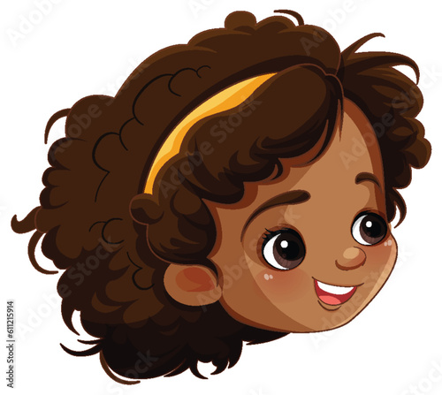 African American Cute Girl Vector