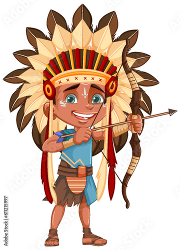 Native American Tribe Kid Archer