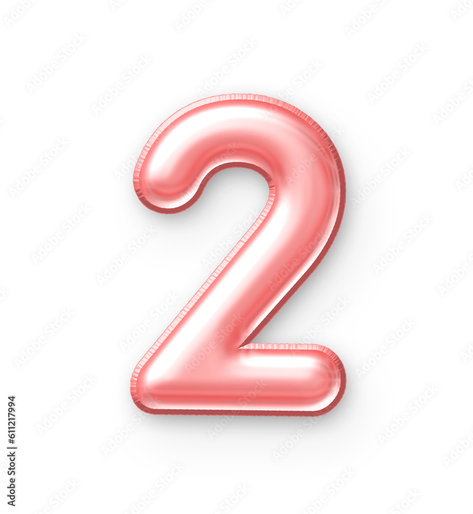 2 Number Balloon Pink 2 Number Balloon Pink