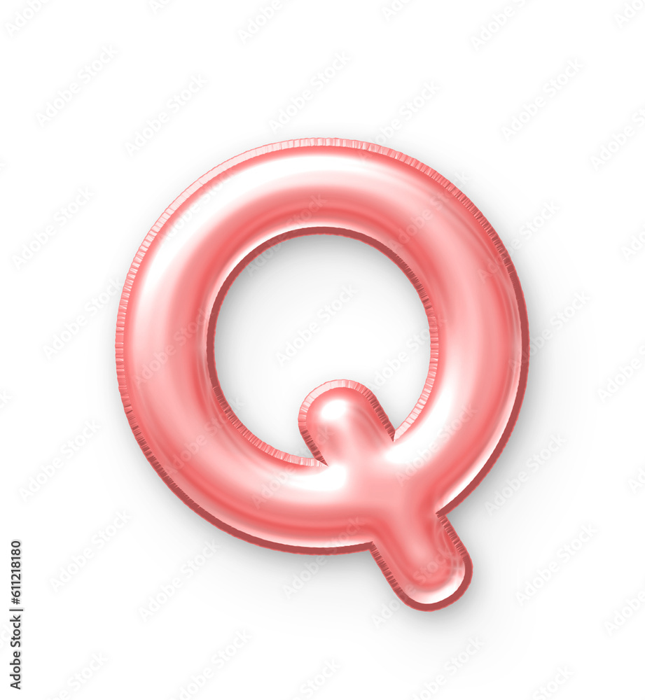 Q Font Balloon Pink Q Font Balloon Pink
