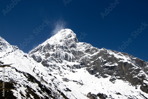 Image of Himalayan mountains covered with snow photo
