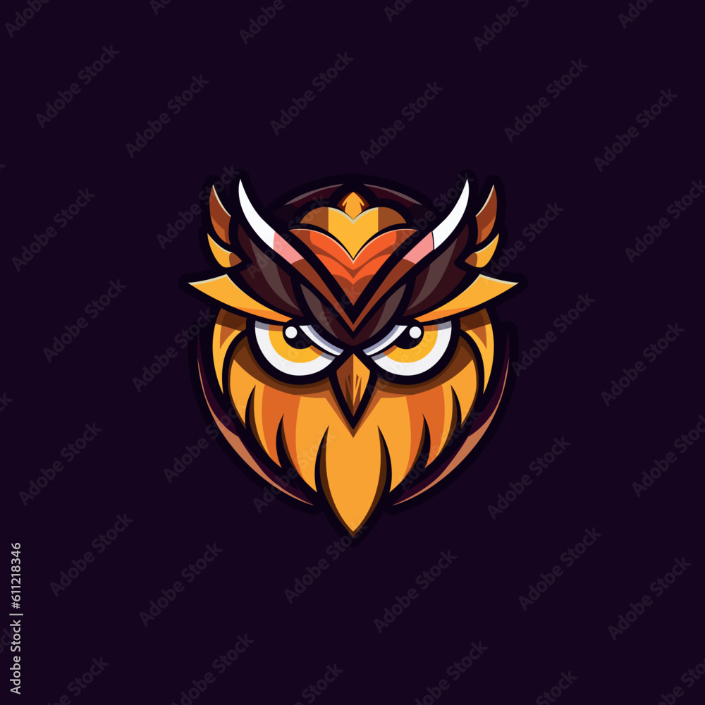 Owl head logo - vector illustration Owl head logo - vector illustration