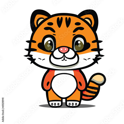 Fototapeta Naklejka Na Ścianę i Meble -  Tiger cartoon. Cute tiger
