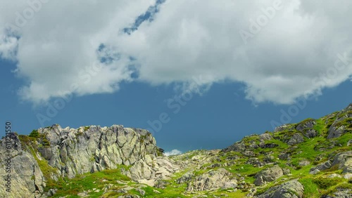 Rocky landscape in the Mont Blanc Massif, France, 4k time-lapse footage