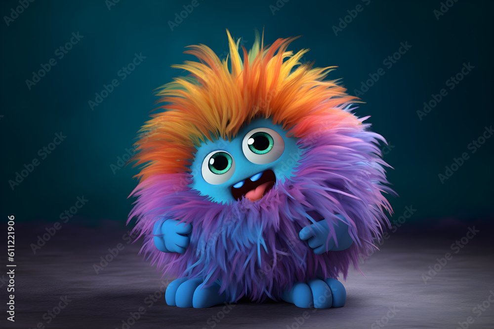 Fototapeta premium colourful funny furry creature
