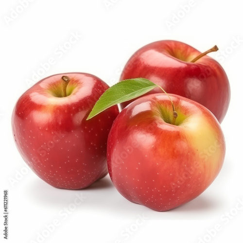 Red apples isolated. Illustration AI Generative..
