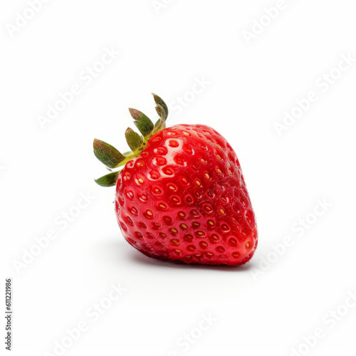 Red sweet strawberry isolated. Illustration AI Generative