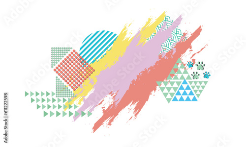Abstract geometric and watercolor for wallpaper wrapping, pattern filling, web background, texture. Vector Illustration.