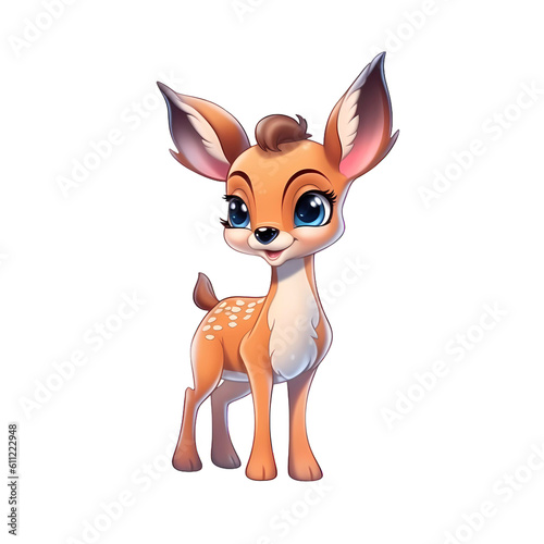 A transparent background cartoon Deer. Generative AI. © mostafa