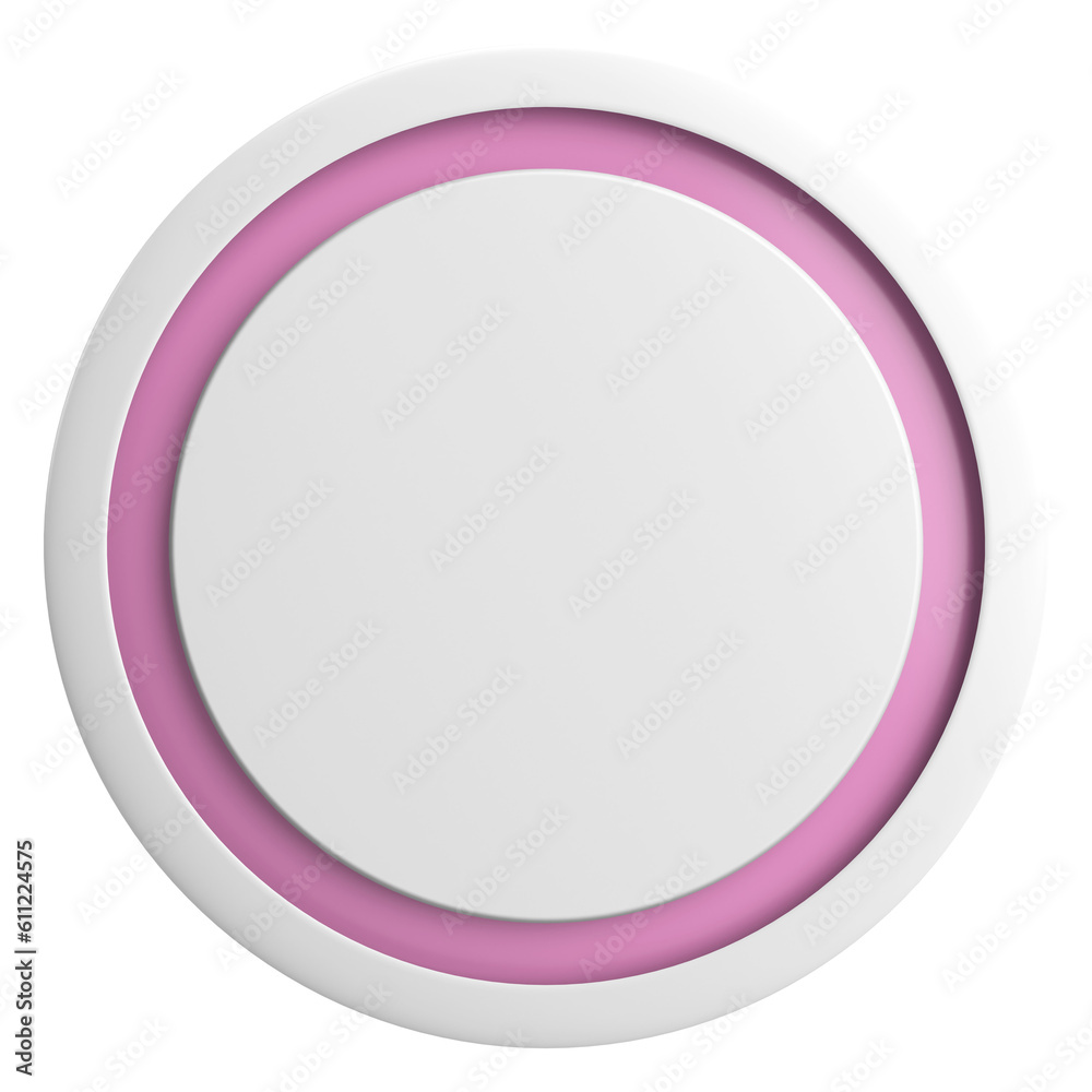 3D circle button. Empty button. 3D illustration. 3D circle button. Empty button. 3D illustration.