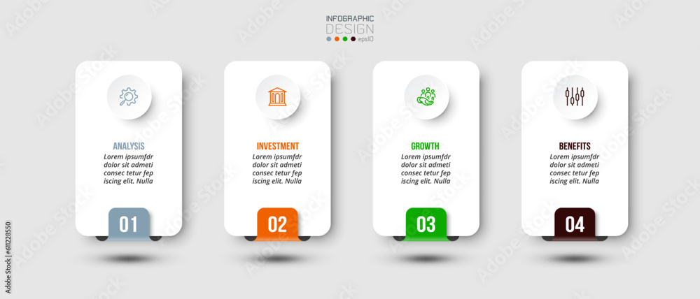 Infographic template business concept with step.
Infographic template business concept with step.