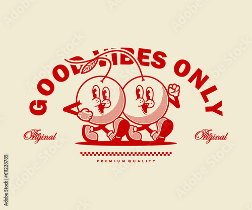 cartoon character of cherry Graphic Design for T shirt Street Wear and Urban Style