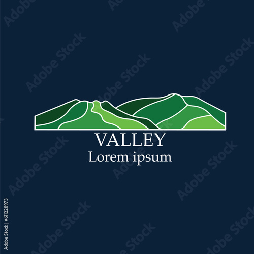 valley logo vector, mountains eps 10
