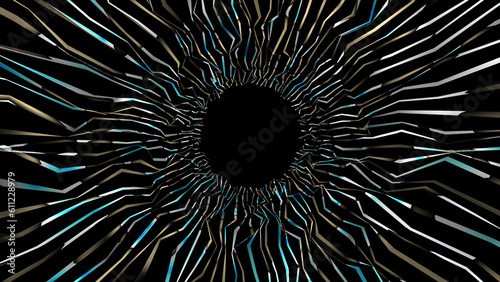 an animated white neon black backdrop. Burst of White Light Lines as Background