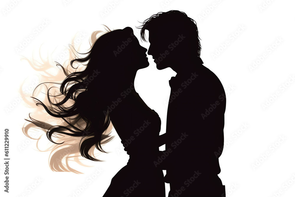 lovers silhouette, AI generated