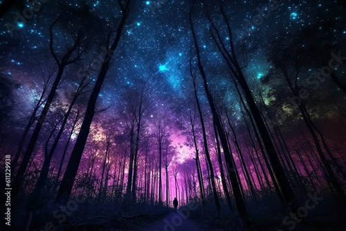 Purple night, AI generated image