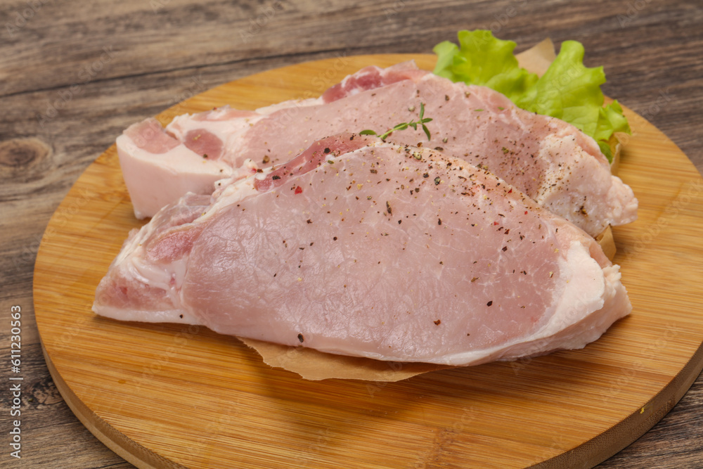Raw pork meat steak for grill Raw pork meat steak for grill