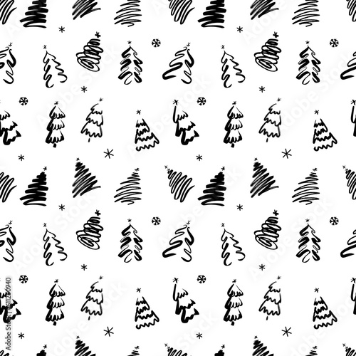 15 christmas tree snowflakes christmas seamless pattern © kaidash