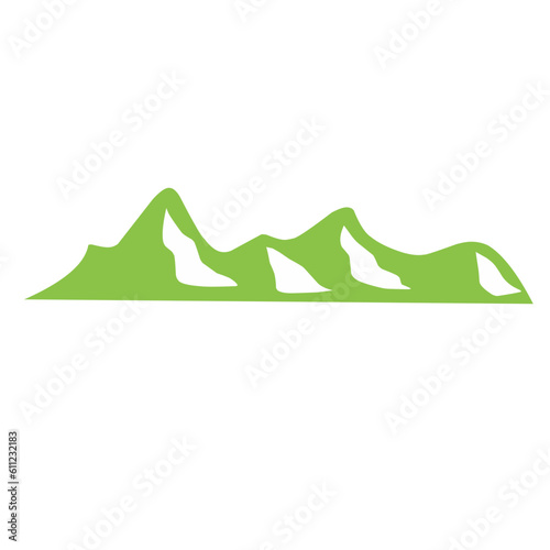 flat style green mountain illustration