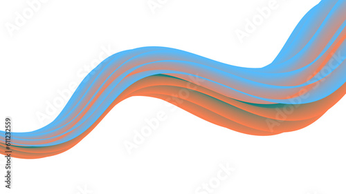 Abstract hand drawn fluid waves png