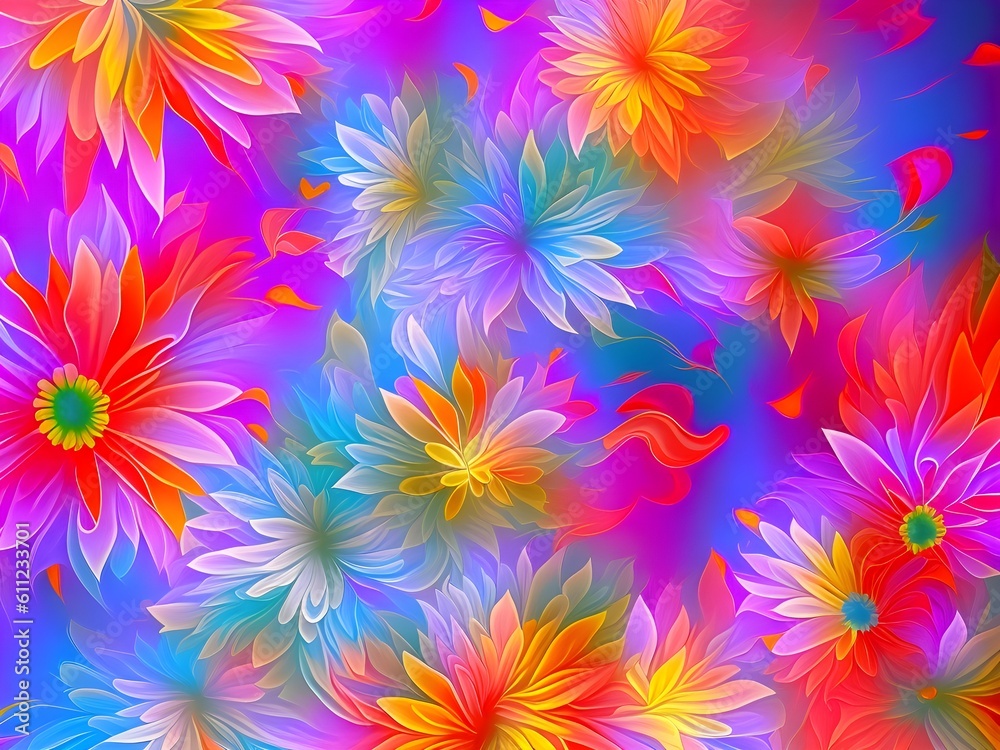 Abstract Floral Design, Generative AI Illustration Abstract Floral Design, Generative AI Illustration