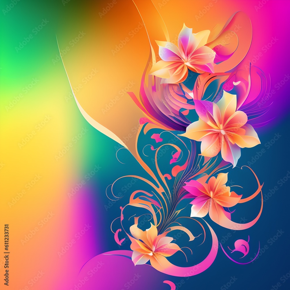Fototapeta premium Abstract Floral Design, Generative AI Illustration