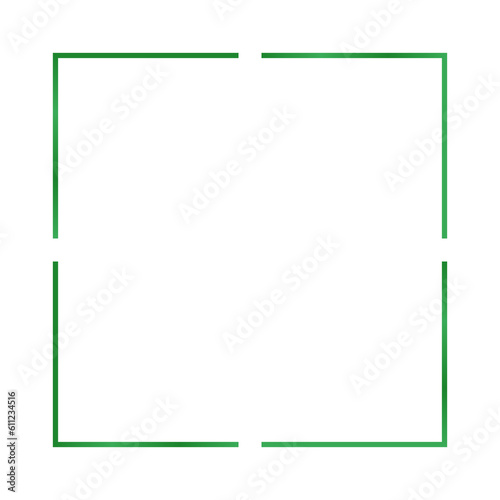 angular square frame for text green gradient emerald green border