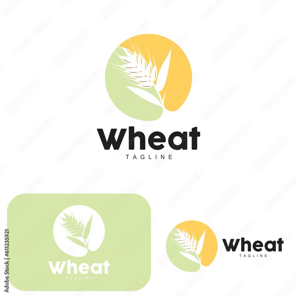 Rice Logo, Farm Wheat Logo Design, Vector Wheat Rice Icon Template Illustration Rice Logo, Farm Wheat Logo Design, Vector Wheat Rice Icon Template Illustration