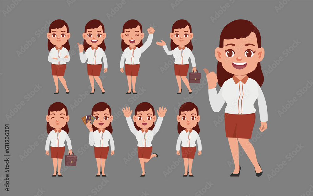 Set of people with different poses Set of people with different poses