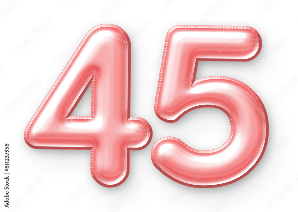 45 Number Balloon Pink 45 Number Balloon Pink